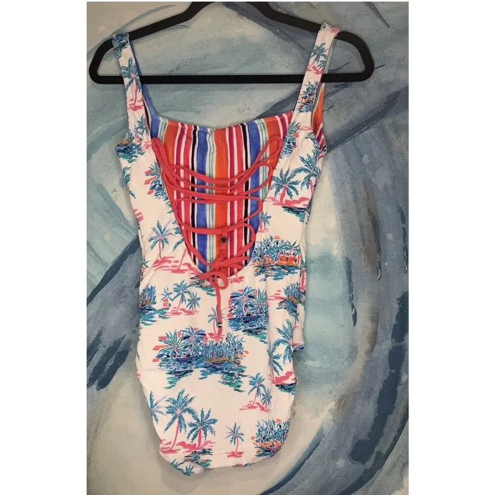 NWT Tommy Bahama Island Cays Oasis One-Piece Swimsuit Size 6 Colorful Reversible